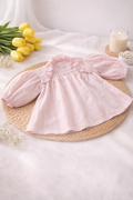 Blush petal lace baby dress